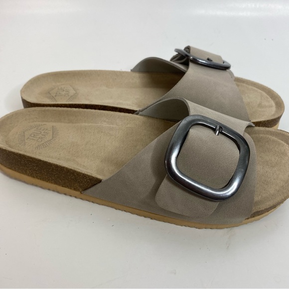 True Craft Taupe Suede Slip On Sandals - Picture 6 of 10